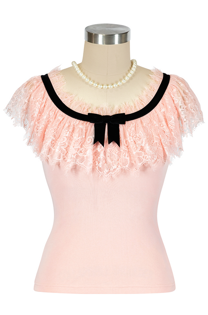 Fifi D'Amour Lace Up Camisole (Pink)