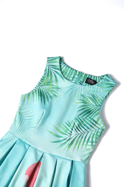Annie Flamingo Sunset Swing Dress