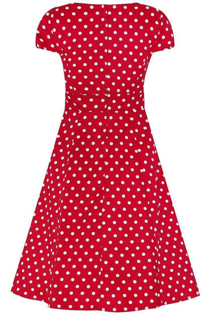 Claudia Flirty Fifties Style Dress in Red