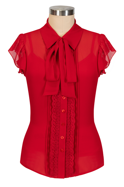 Harptree Village Blouse With Singlet (Red)