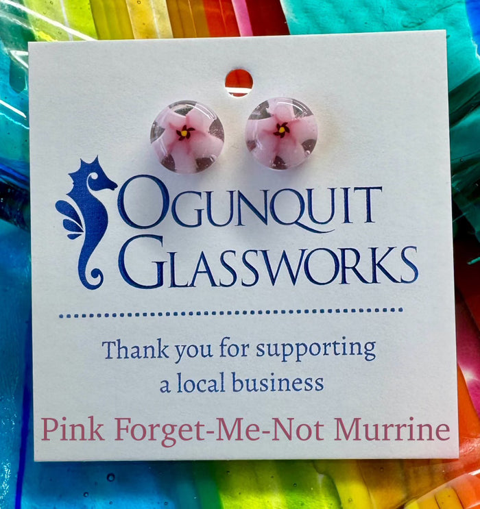 Pink Forget-Me-Not Murrine Earrings