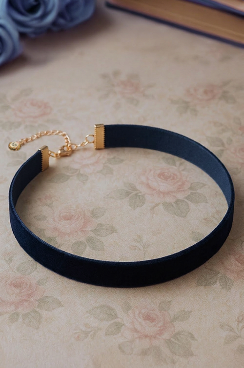 Follies Velvet Choker (Midnight Blue)