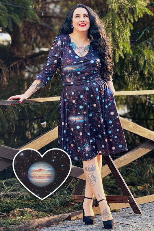 Katherine Black Space Long Sleeved Dress