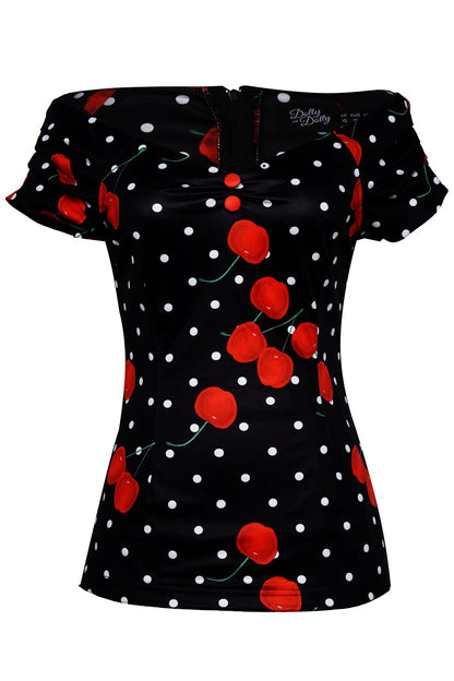 Lilian Off Shoulder Black Cherry Top