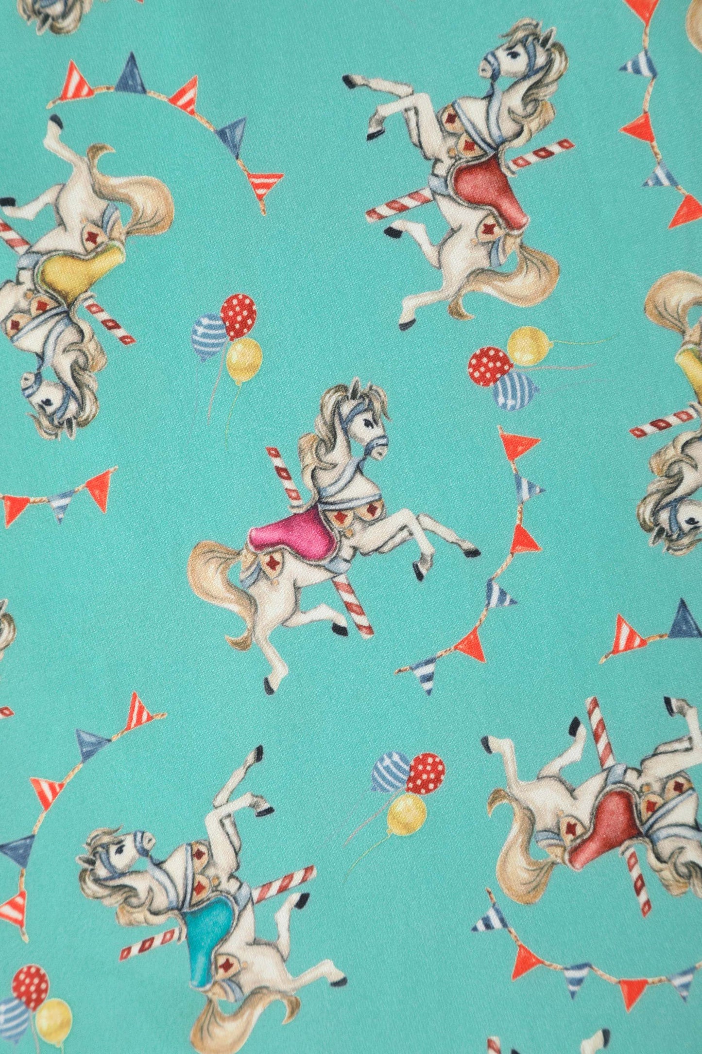 Donna Crossover Bust Turquoise Carousel Dress