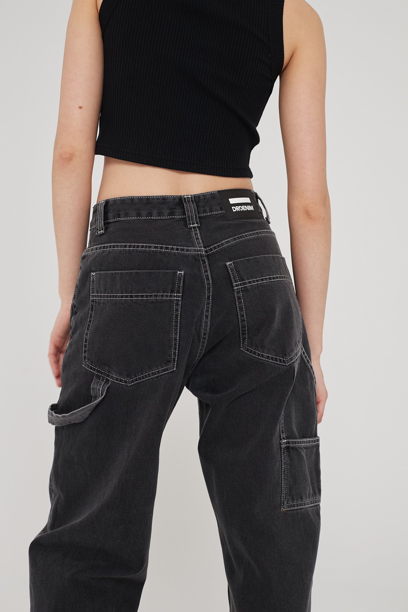 DR DENIM Faye Worker Concrete Black