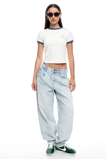 LIONESS On My Way Denim Jeans Light Denim