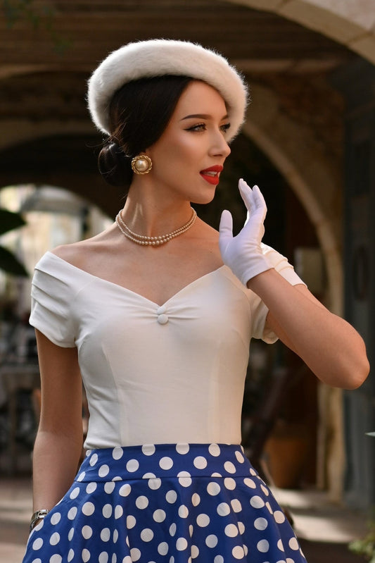 Lilian White Off-Shoulder Top