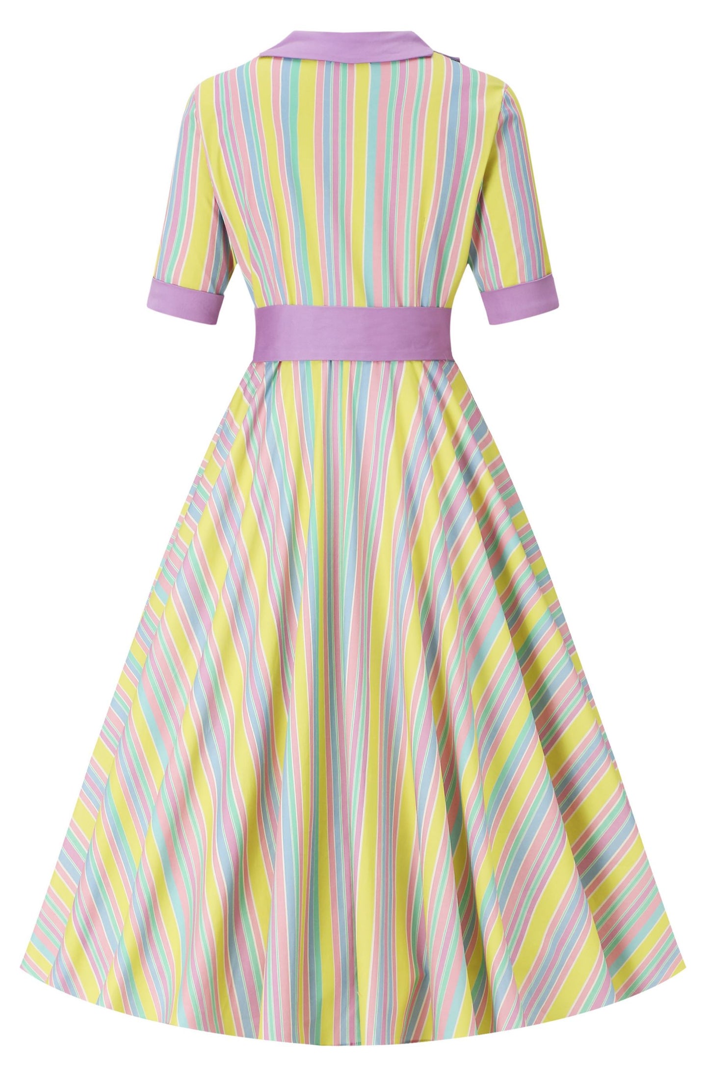 Mollie Lilac Striped Full Circle Shirt Dress