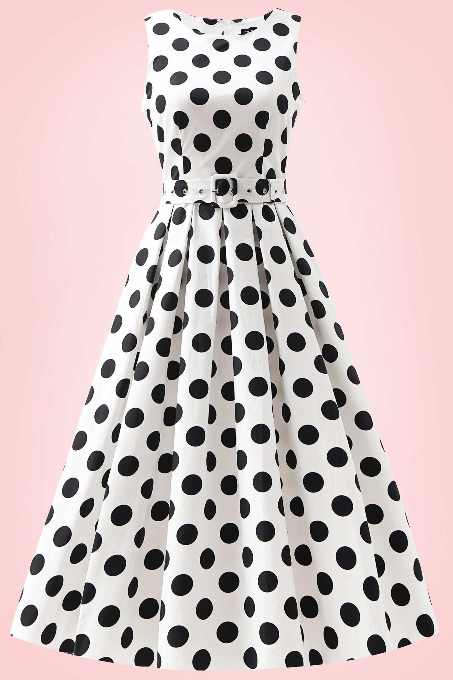 Helen White Polka Dot Cotton Midi Dress