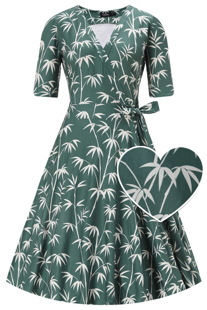 Matilda Bamboo Wrap Dress in Green