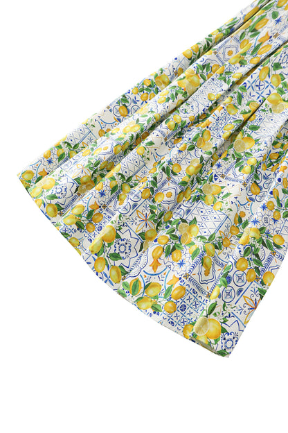 Ophelia Mediterranean Lemon Midi Dress