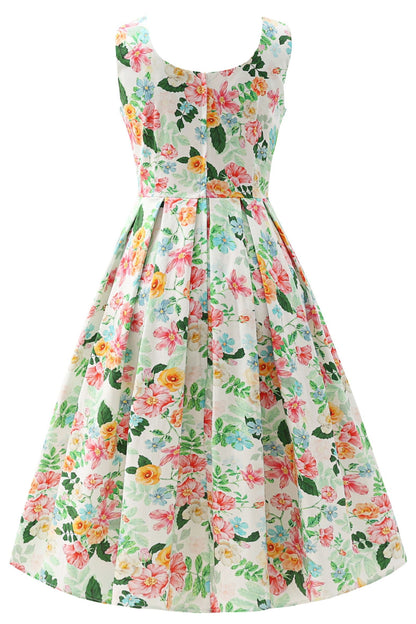 Ophelia White Floral Midi Dress
