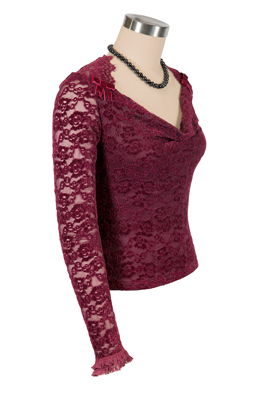 D'Amour Claudette Top (Burgundy)