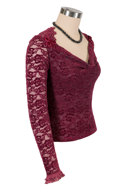 D'Amour Claudette Top (Burgundy)