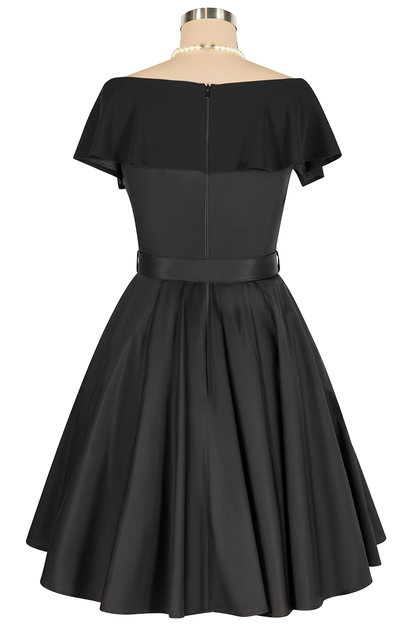 Georgette Collar Dress (Black)