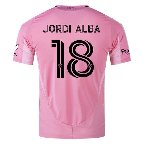 adidas Jordi Alba Inter Miami CF Authentic Home Jersey 25/26 w/ MLS Patches + Sponsor (Easy Pink) | SoccerWearhouse