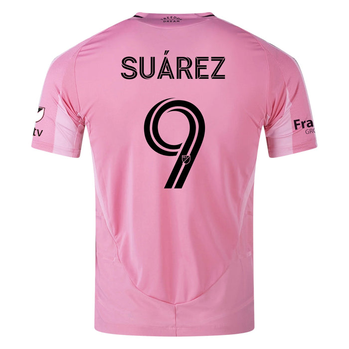 adidas Luis Suárez Inter Miami CF Authentic Home Jersey 25/26 w/ MLS Patches + Sponsor (Easy Pink) | SoccerWearhouse