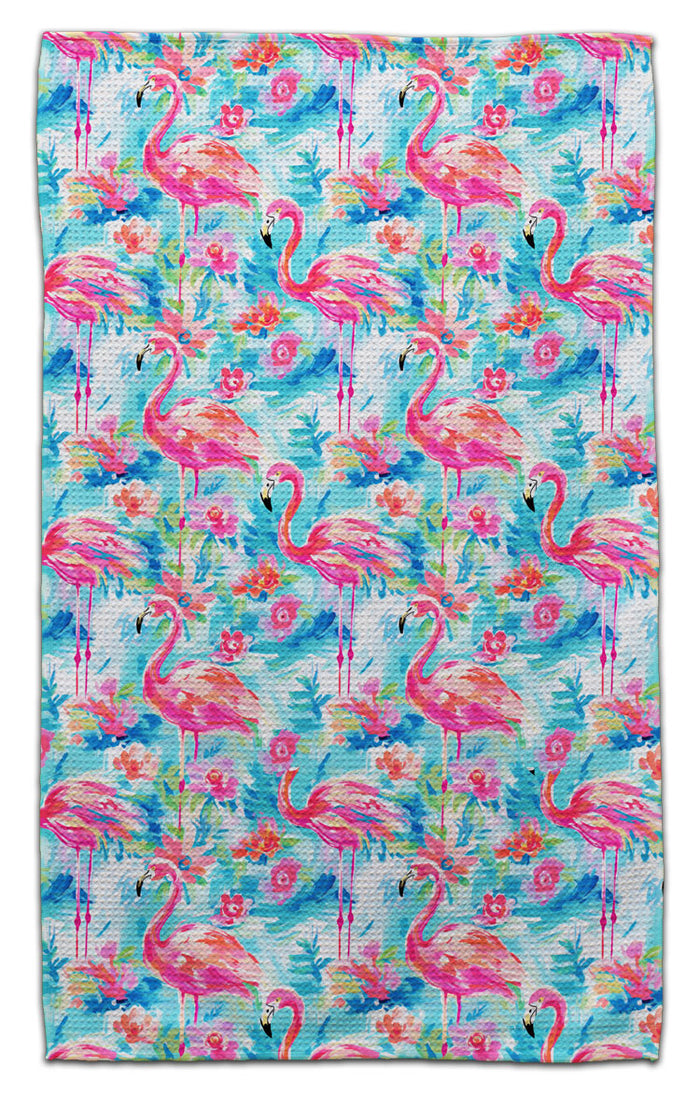 All Over Print Flamingos Eco-Friendly Towel - CJ Bella Co.