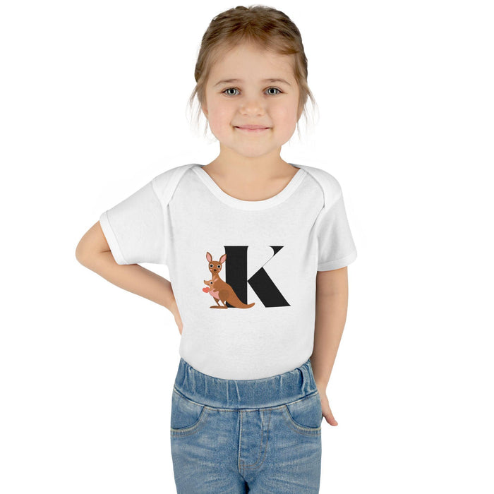 Alphabet Adventures: Letter K - Kind Kangaroo Baby Onesie K is for Kind Kangaroo! - Whippie's