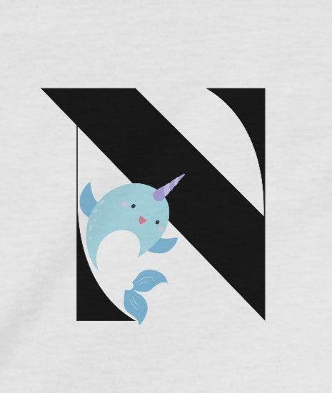 Alphabet Adventures: Letter N - Narwhal Youth T-Shirt - Whippie's