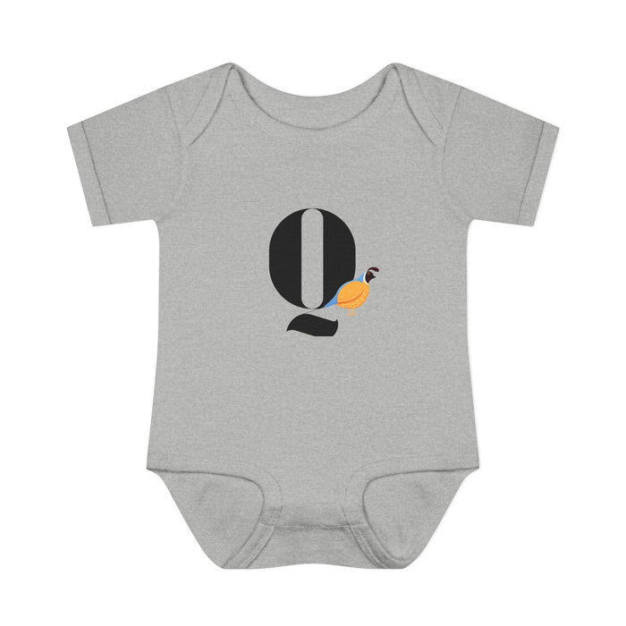 Alphabet Adventures: Letter Q - Quiet Quail Baby Onesie Q is for Quiet Quail! - Whippie's