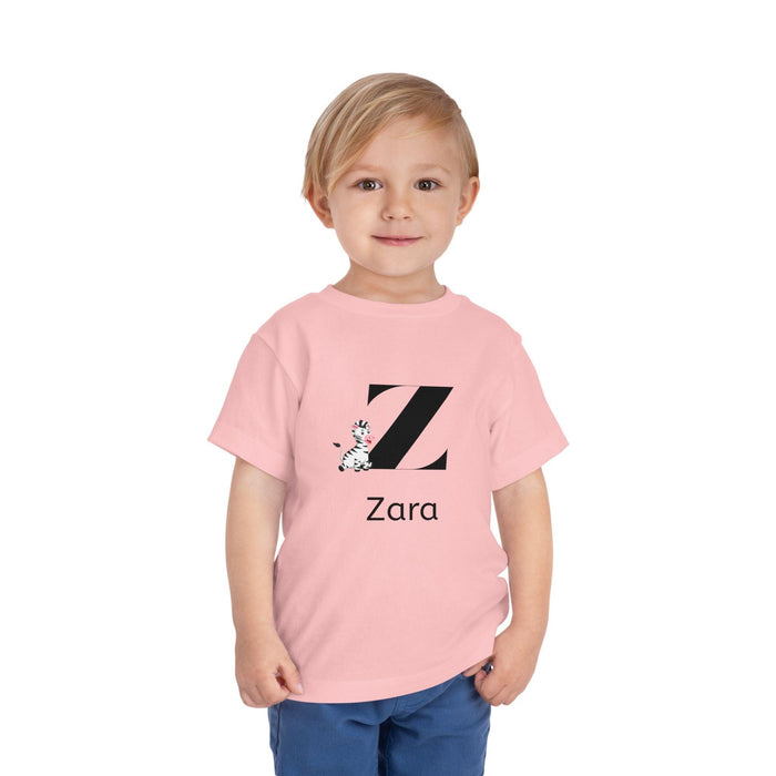 Alphabet Adventures: Letter Z - Zany Zebra Toddler Tee - Personalizable - Whippie's