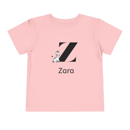 Alphabet Adventures: Letter Z - Zany Zebra Toddler Tee - Personalizable - Whippie's
