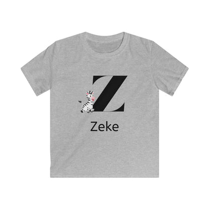 Alphabet Adventures: Letter Z - Zany Zebra Youth Tee - Personalizable - Whippie's