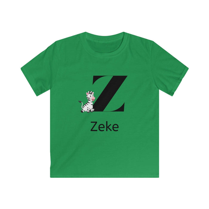 Alphabet Adventures: Letter Z - Zany Zebra Youth Tee - Personalizable - Whippie's