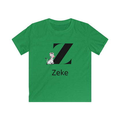Alphabet Adventures: Letter Z - Zany Zebra Youth Tee - Personalizable - Whippie's