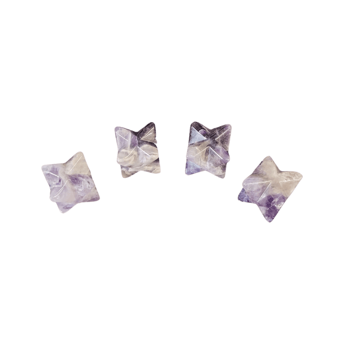 This is a picture of the different variations of patterns in these Amethyst merkabas
