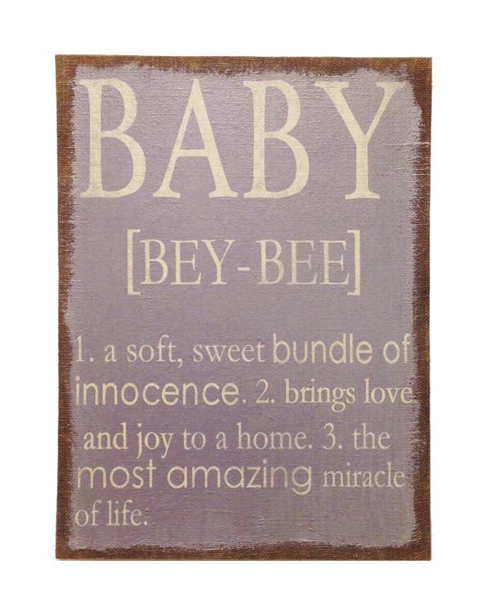 Baby Definition Burlap Wall Decor