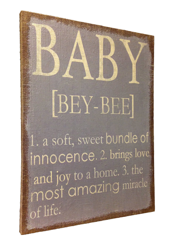 Baby Definition Burlap Wall Decor