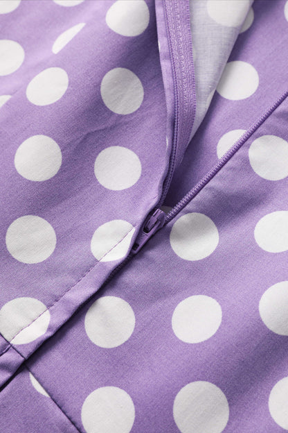 Ophelia Lilac Polka Dot Midi Dress