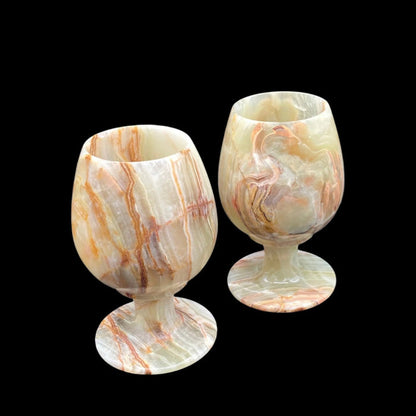 Banded Onyx goblet drinkware set