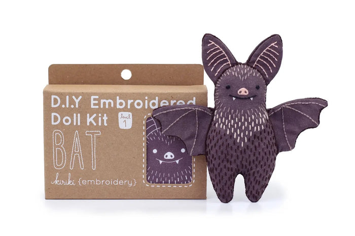 Bat Embroidered Doll Kit