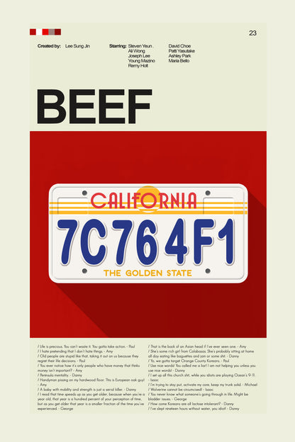BEEF - License Plate | 12"x18" or 18"x24" Print only