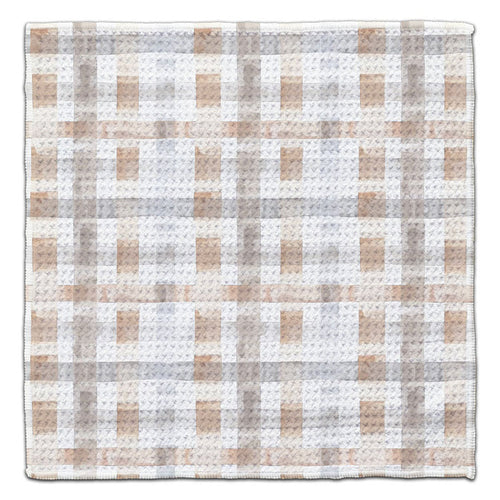 Beige Tartan Eco-Friendly Washcloth - CJ Bella Co.