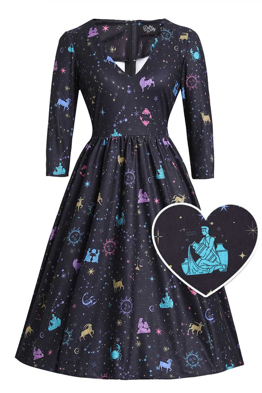 Billie Sparkly Horoscope Black Dress