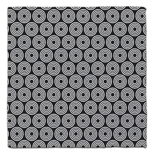 Black and White Bullseyes Waffle Weave Washcloth