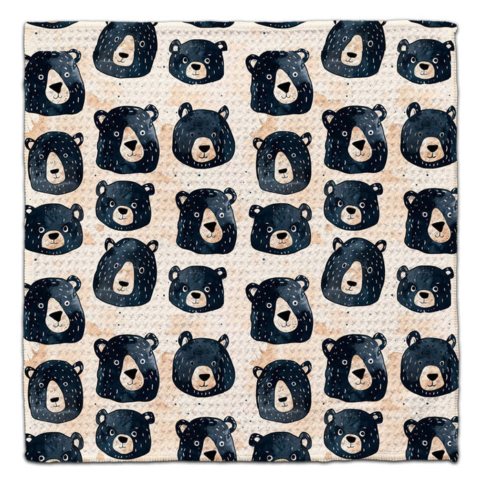 Black Bear Faces Eco-Friendly Washcloth - CJ Bella Co.