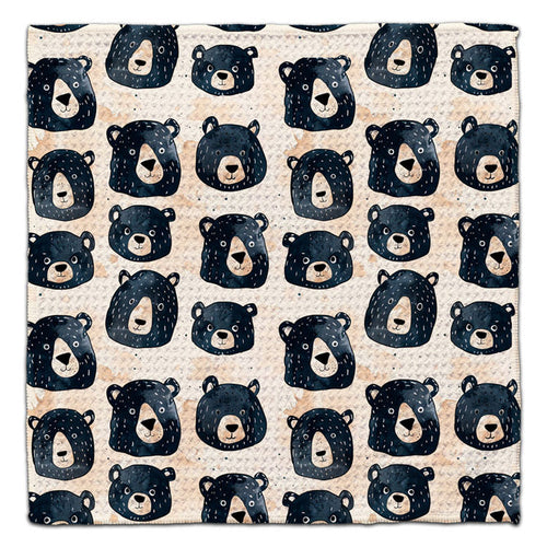 Black Bear Faces Eco-Friendly Washcloth - CJ Bella Co.