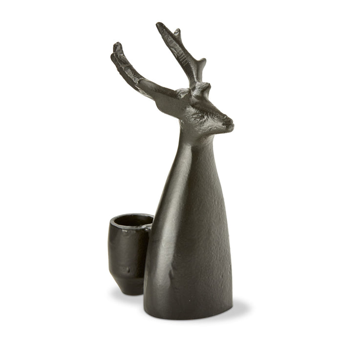 Black Reindeer Taper Candle Holder