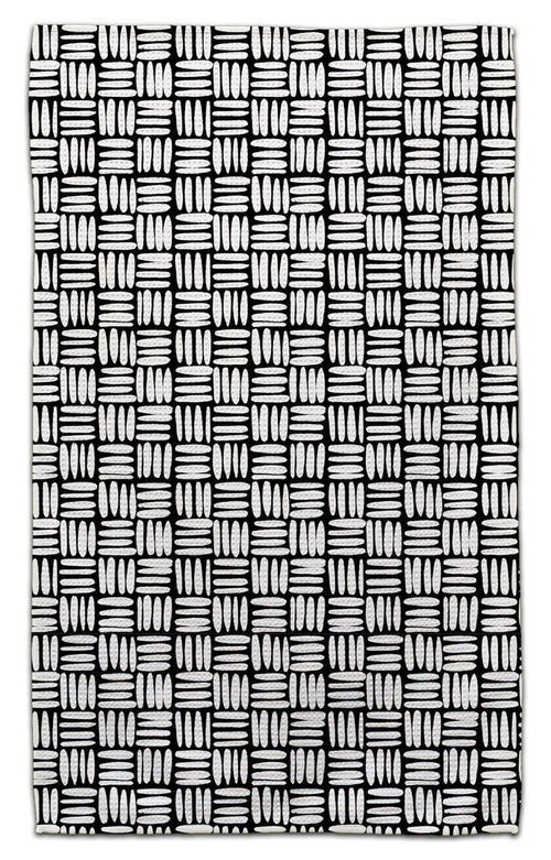 Black & White Basketweave Eco-Friendly Towel - CJ Bella Co.