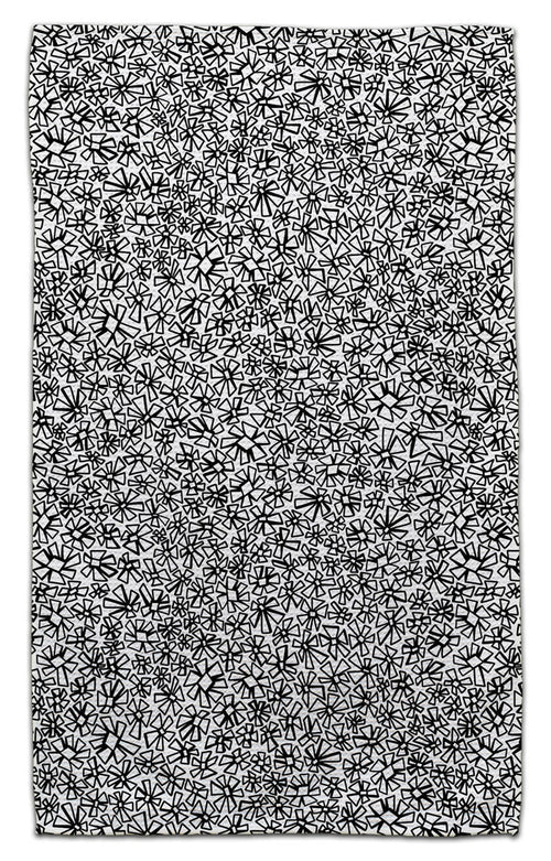 Black & White Daisy Waffle Weave Towel - CJ Bella Co.