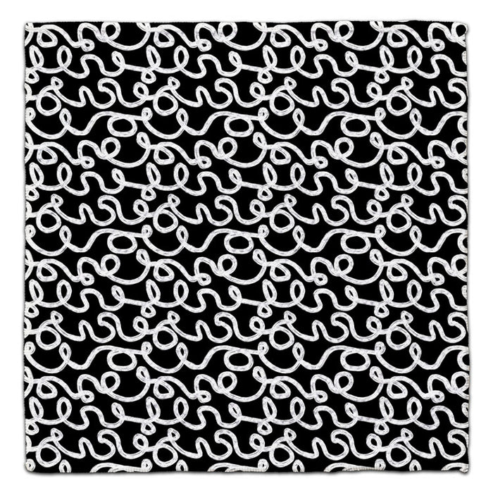 Black & White Doddle Waffle Weave Washcloth