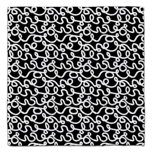 Black & White Doddle Waffle Weave Washcloth