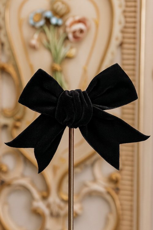 D'Amour Follies Velvet  Hair Bow (Black)