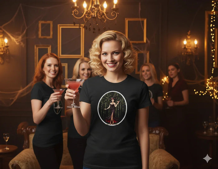 Blonde Sorceress: Bewitching Pinup Halloween Tee